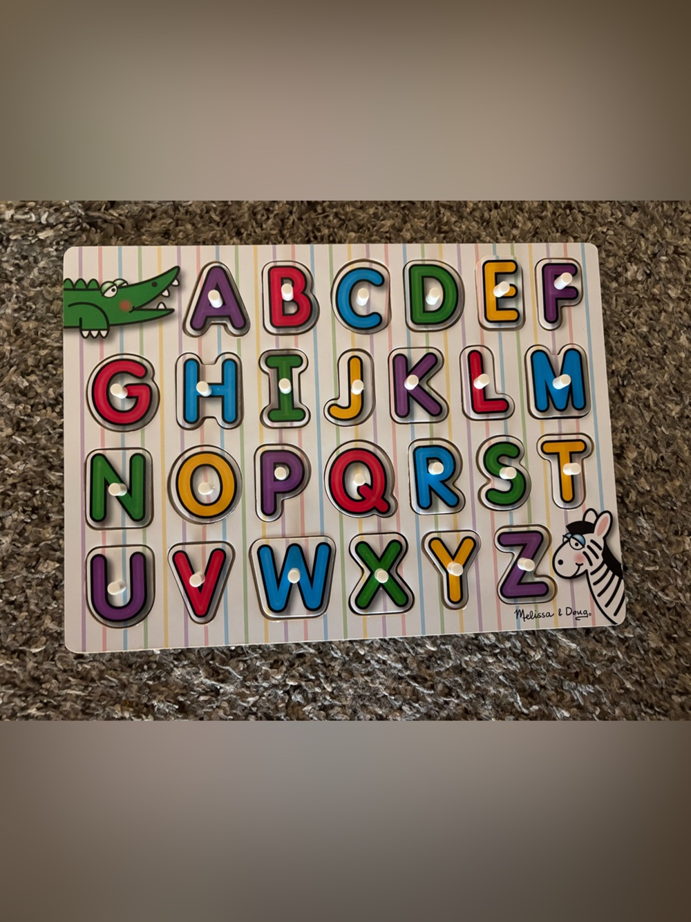 GUC Melissa and Doug abc alphabet peg puzzle